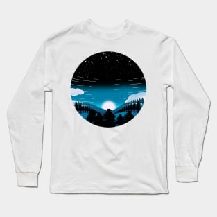 Pine Tree Night hills Long Sleeve T-Shirt